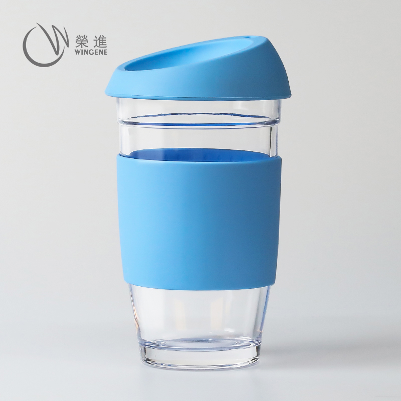 简约时尚硅胶套玻璃咖啡杯_办公室防烫硅胶玻璃杯厂家直销